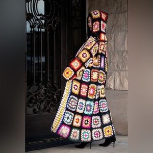 SAACHI Hooded Granny Square Crochet Kimono